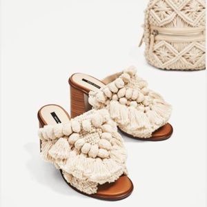 NOT FOR SALE. Zara PomPom Mules
